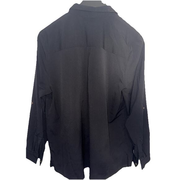 Jaclyn Smith Collection Women Long Sleeve Gold Button Down Black Shirt Size XXL - Picture 4 of 8